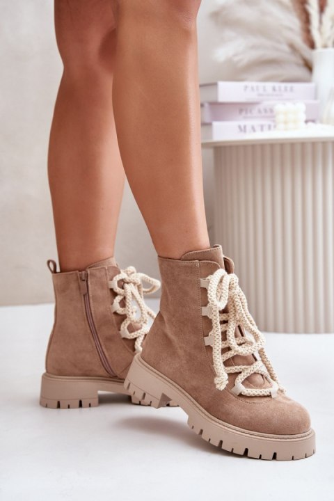 Botki Model Caellita NS539P Beige - Step in style Botki Model Caellita NS539P Beige - Step in style