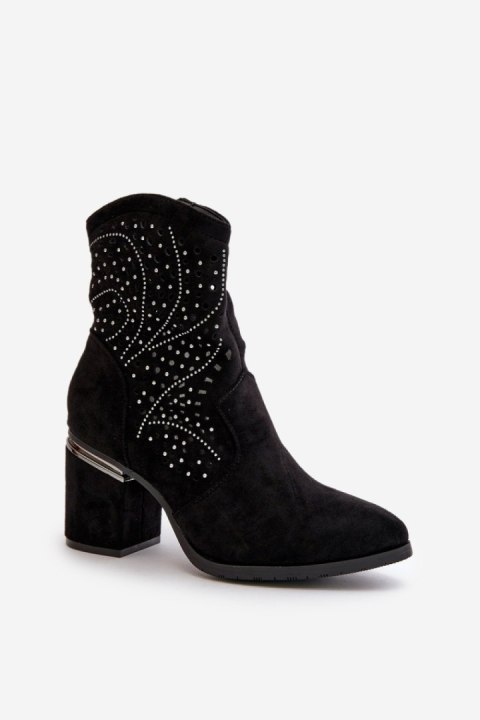 Botki Model S.Barski HY42-029 Black - Step in style Botki Model S.Barski HY42-029 Black - Step in style