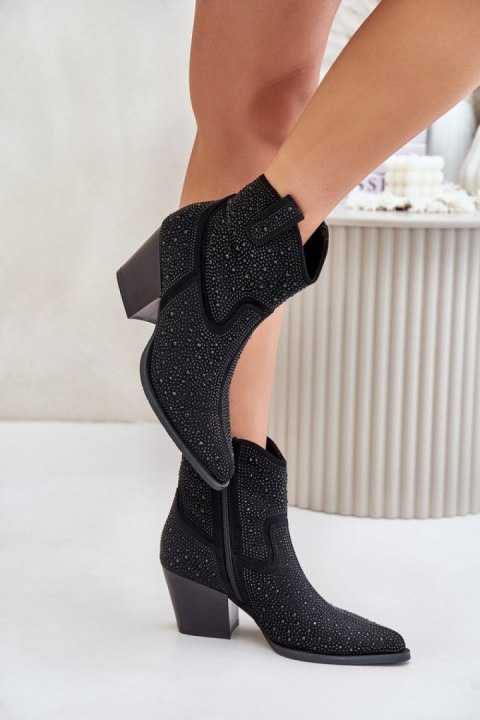 Botki Model S.Barski HY42-121 Black - Step in style Botki Model S.Barski HY42-121 Black - Step in style