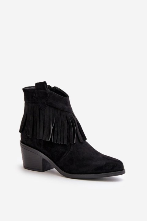 Botki Model S.Barski HY42-127 Black - Step in style Botki Model S.Barski HY42-127 Black - Step in style