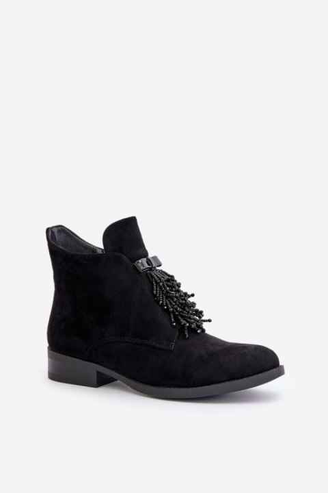 Botki Model S.Barski HY42-715 Black - Step in style Botki Model S.Barski HY42-715 Black - Step in style