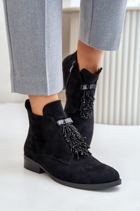 Botki Model S.Barski HY42-715 Black - Step in style Botki Model S.Barski HY42-715 Black - Step in style