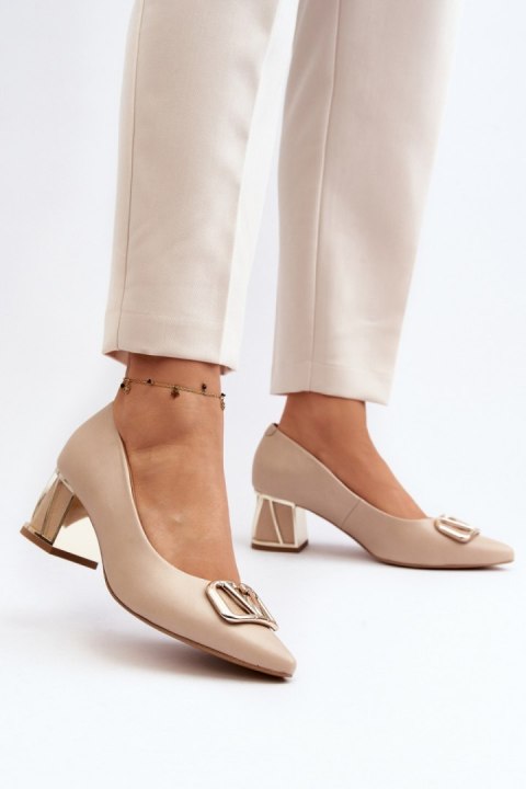 Czółenka Model Laura Messi 2740/248-829 Beige - Step in style Czółenka Model Laura Messi 2740/248-829 Beige - Step in style