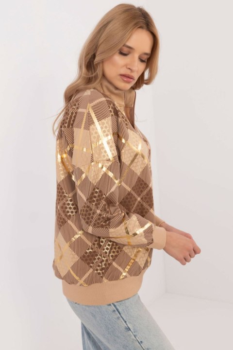 Bluza Damska Model CLM-BL-1259.59 Camel - Factory Price Bluza Damska Model CLM-BL-1259.59 Camel - Factory Price