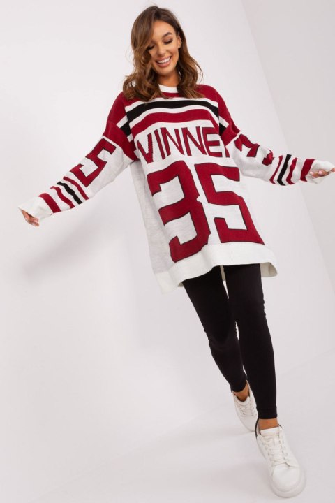 Sweter Damski Model BA-SW-2206.48P Bordo - Badu Sweter Damski Model BA-SW-2206.48P Bordo - Badu