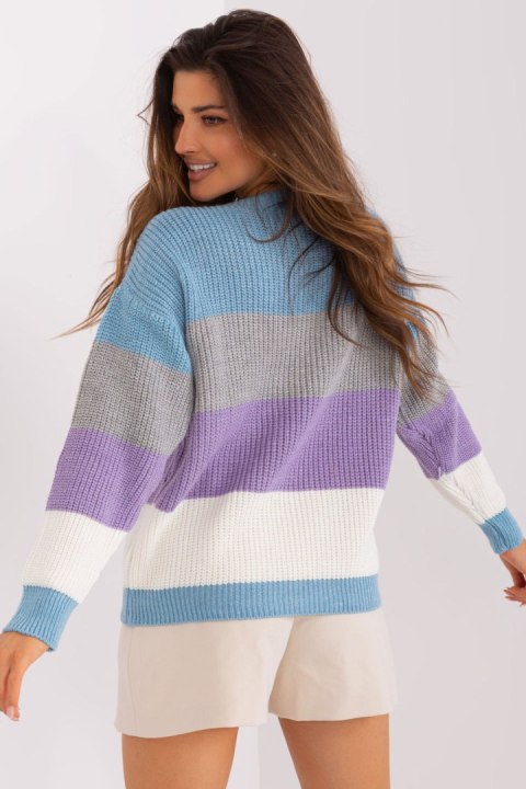 Sweter Damski Model BA-SW-8024.57P Grey/Blue - Badu Sweter Damski Model BA-SW-8024.57P Grey/Blue - Badu