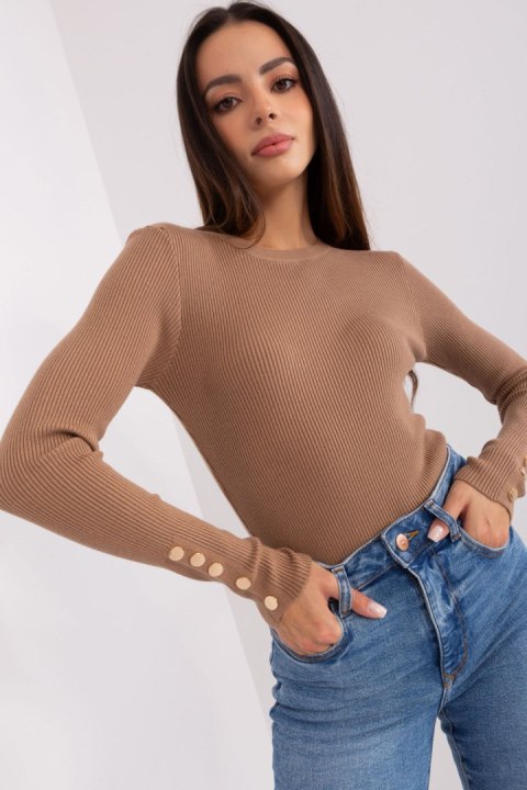 Sweter Damski Model PM-SW-PM685.39P Camel - Factory Price Sweter Damski Model PM-SW-PM685.39P Camel - Factory Price