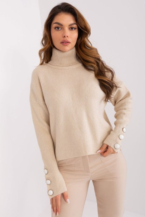 Golf Damski Model BA-SW-015.01P Light Beige - Badu Golf Damski Model BA-SW-015.01P Light Beige - Badu
