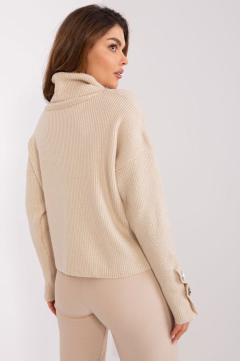 Golf Damski Model BA-SW-015.01P Light Beige - Badu Golf Damski Model BA-SW-015.01P Light Beige - Badu