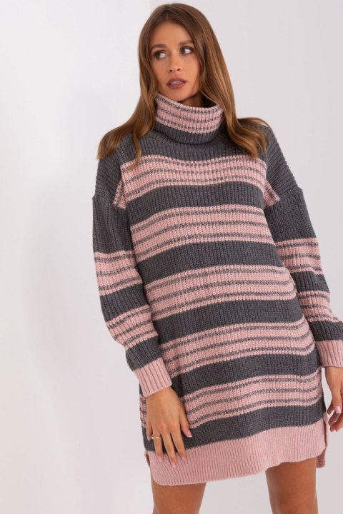 Sukienka Model BA-SK-8007.42P Grey/Pink - Badu Sukienka Model BA-SK-8007.42P Grey/Pink - Badu