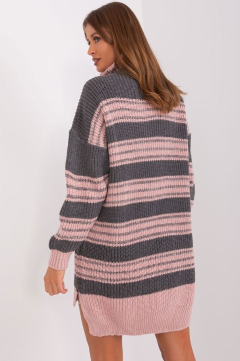 Sukienka Model BA-SK-8007.42P Grey/Pink - Badu Sukienka Model BA-SK-8007.42P Grey/Pink - Badu