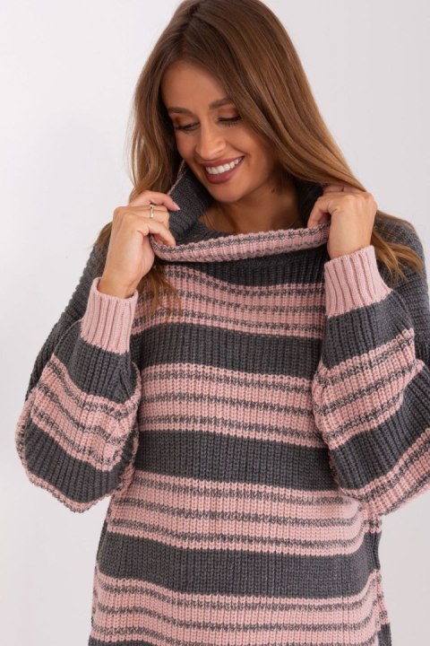 Sukienka Model BA-SK-8007.42P Grey/Pink - Badu Sukienka Model BA-SK-8007.42P Grey/Pink - Badu