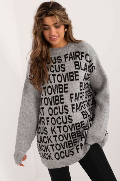 Sweter Damski Model BA-SW-0546.07 Grey - Badu Sweter Damski Model BA-SW-0546.07 Grey - Badu