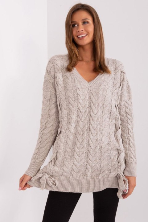 Sweter Damski Model BA-SW-8027.46P Beige - Badu Sweter Damski Model BA-SW-8027.46P Beige - Badu