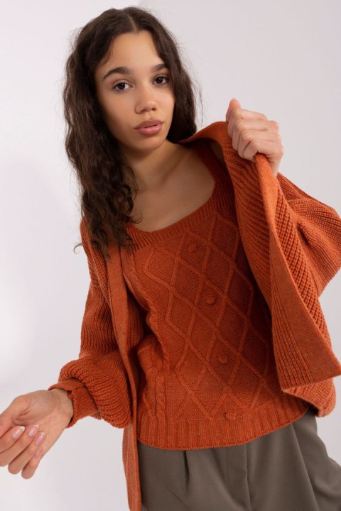 Sweter Komplet Model BA-KMPL-8019.20 Dark Orange - Badu Sweter Komplet Model BA-KMPL-8019.20 Dark Orange - Badu
