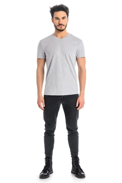 T-shirt Męski Model Dany V 1503 Grey - Teyli T-shirt Męski Model Dany V 1503 Grey - Teyli
