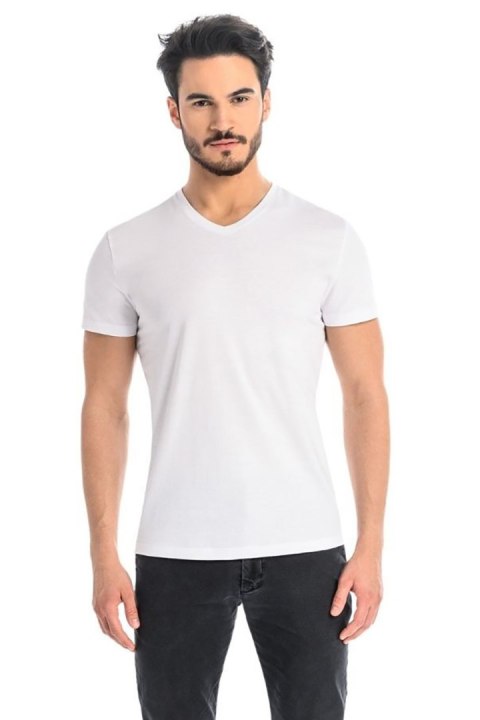 T-shirt Męski Model Dany V 1503 White - Teyli T-shirt Męski Model Dany V 1503 White - Teyli