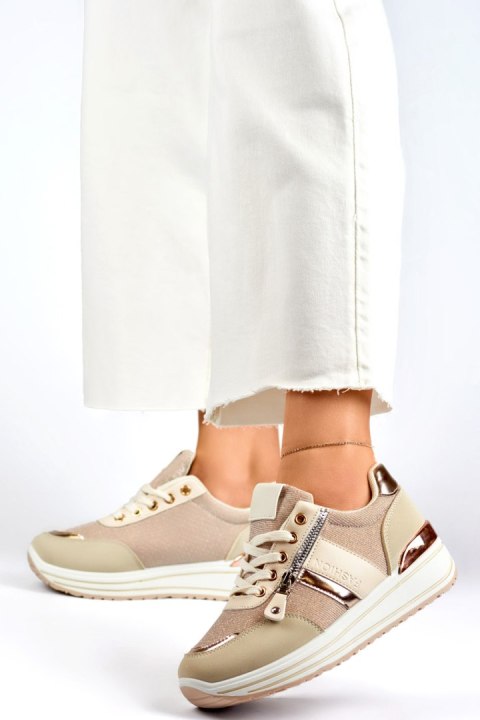 Buty Sportowe Model 9053-SP-BE Beige - PRIMO Buty Sportowe Model 9053-SP-BE Beige - PRIMO
