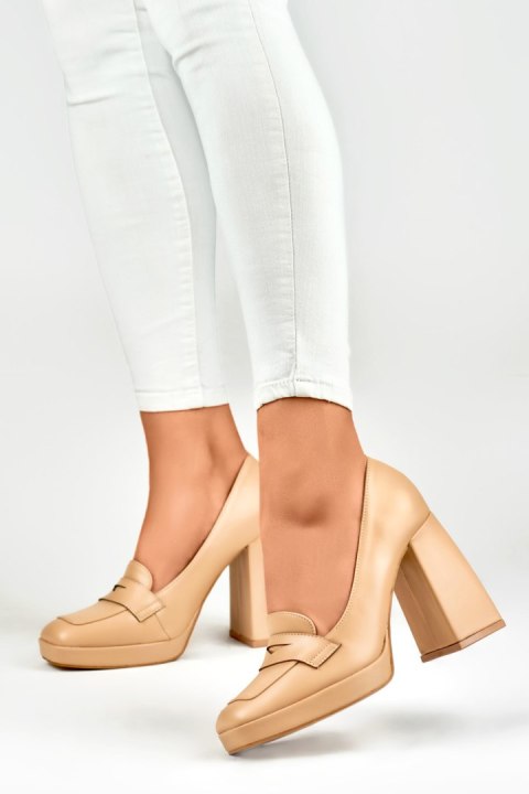 Czółenka Model M046NU Beige - PRIMO Czółenka Model M046NU Beige - PRIMO