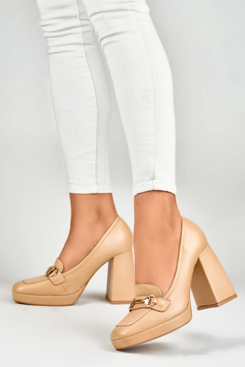 Czółenka Model M047-NU Beige - PRIMO Czółenka Model M047-NU Beige - PRIMO