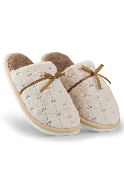 Kapcie Model 804-02BE Beige - PRIMO Kapcie Model 804-02BE Beige - PRIMO
