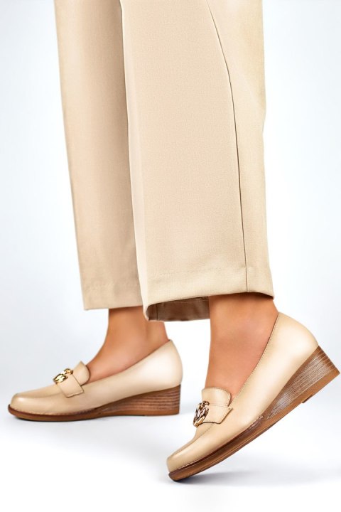 Półbuty Model 24-58286BE Beige - PRIMO Półbuty Model 24-58286BE Beige - PRIMO