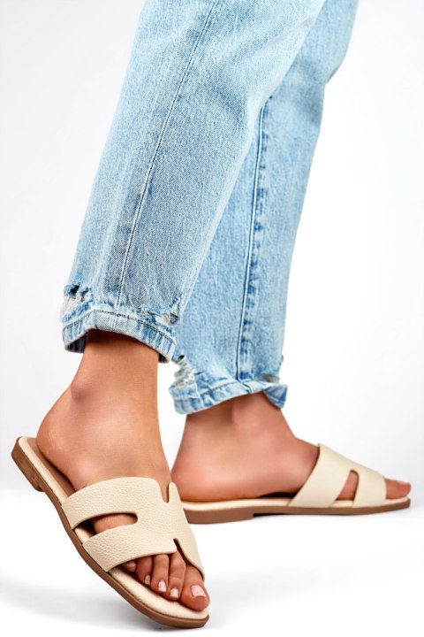 Sandał Klapki Model MTBL06BE Beige - PRIMO Sandał Klapki Model MTBL06BE Beige - PRIMO