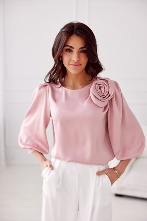 Bluzka Model Giana ROZ BLU0178 Pink - Roco Fashion Bluzka Model Giana ROZ BLU0178 Pink - Roco Fashion
