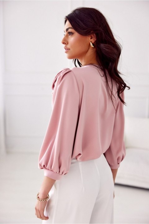 Bluzka Model Giana ROZ BLU0178 Pink - Roco Fashion Bluzka Model Giana ROZ BLU0178 Pink - Roco Fashion