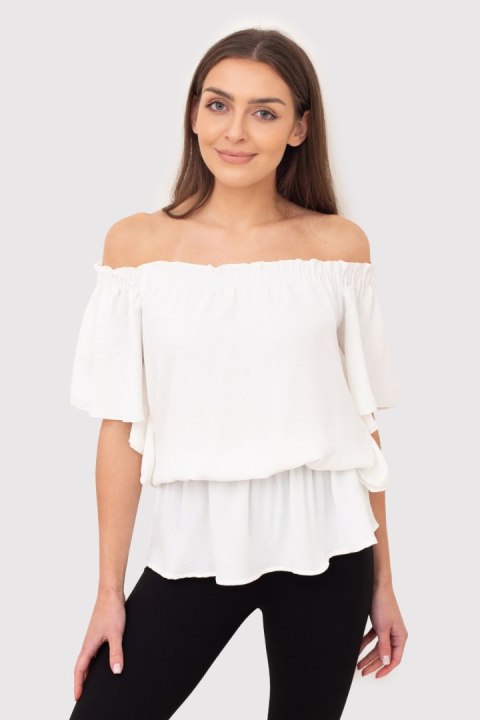 Bluzka Model TA585 Cream - Ax Paris Bluzka Model TA585 Cream - Ax Paris