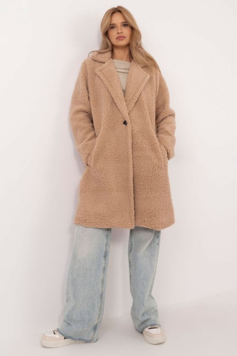 Płaszcz Damski Model DHJ-PL-19991.76 Dark Beige - Italy Moda Płaszcz Damski Model DHJ-PL-19991.76 Dark Beige - Italy Moda