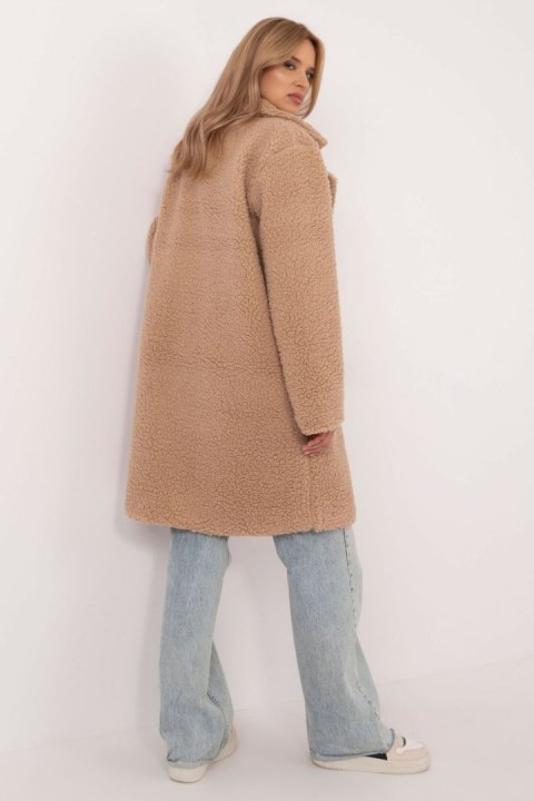 Płaszcz Damski Model DHJ-PL-19991.76 Dark Beige - Italy Moda Płaszcz Damski Model DHJ-PL-19991.76 Dark Beige - Italy Moda