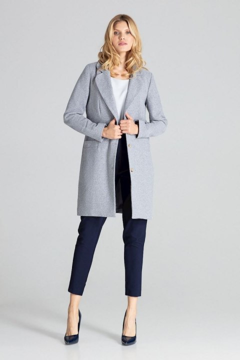 Płaszcz Damski Model M670 Grey - Figl Płaszcz Damski Model M670 Grey - Figl